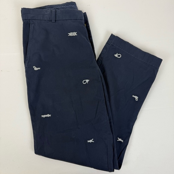 Brooks Brothers Clark‎ Straight-Fit Nautical Rope Embroidered Chinos Size 36/30 - Picture 1 of 8